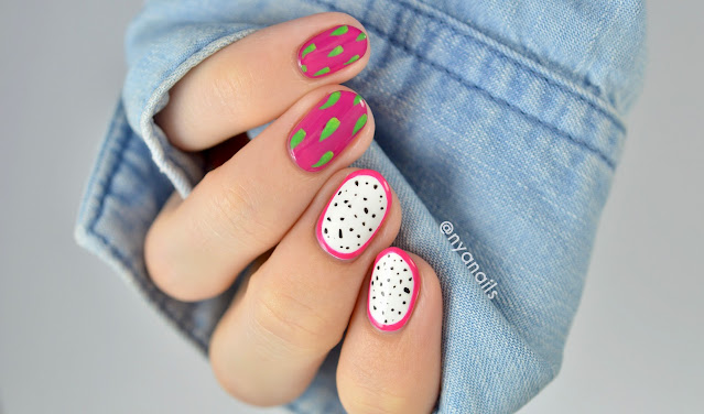 Dragon fruit nail art