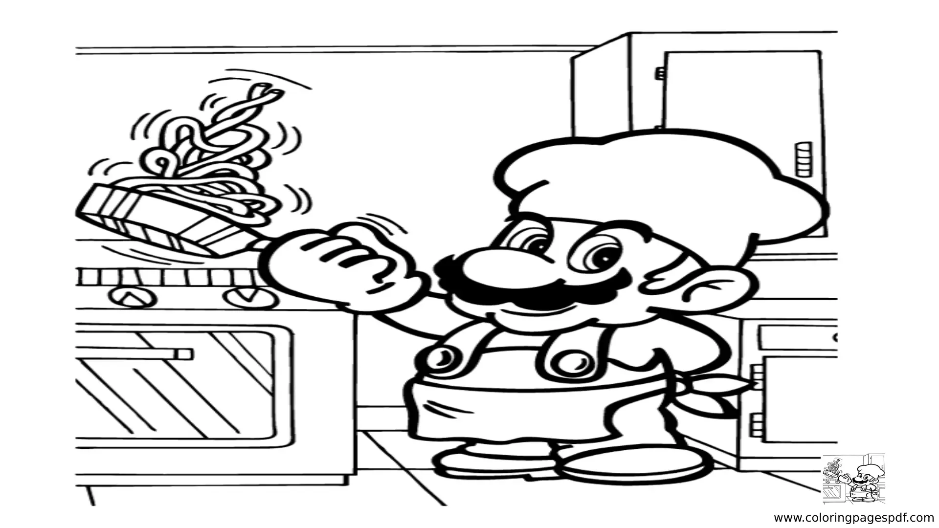 Coloring Pages Of Super Mario Cooking