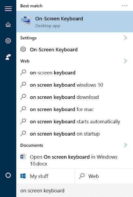 Gunakan On Screen Keyboard