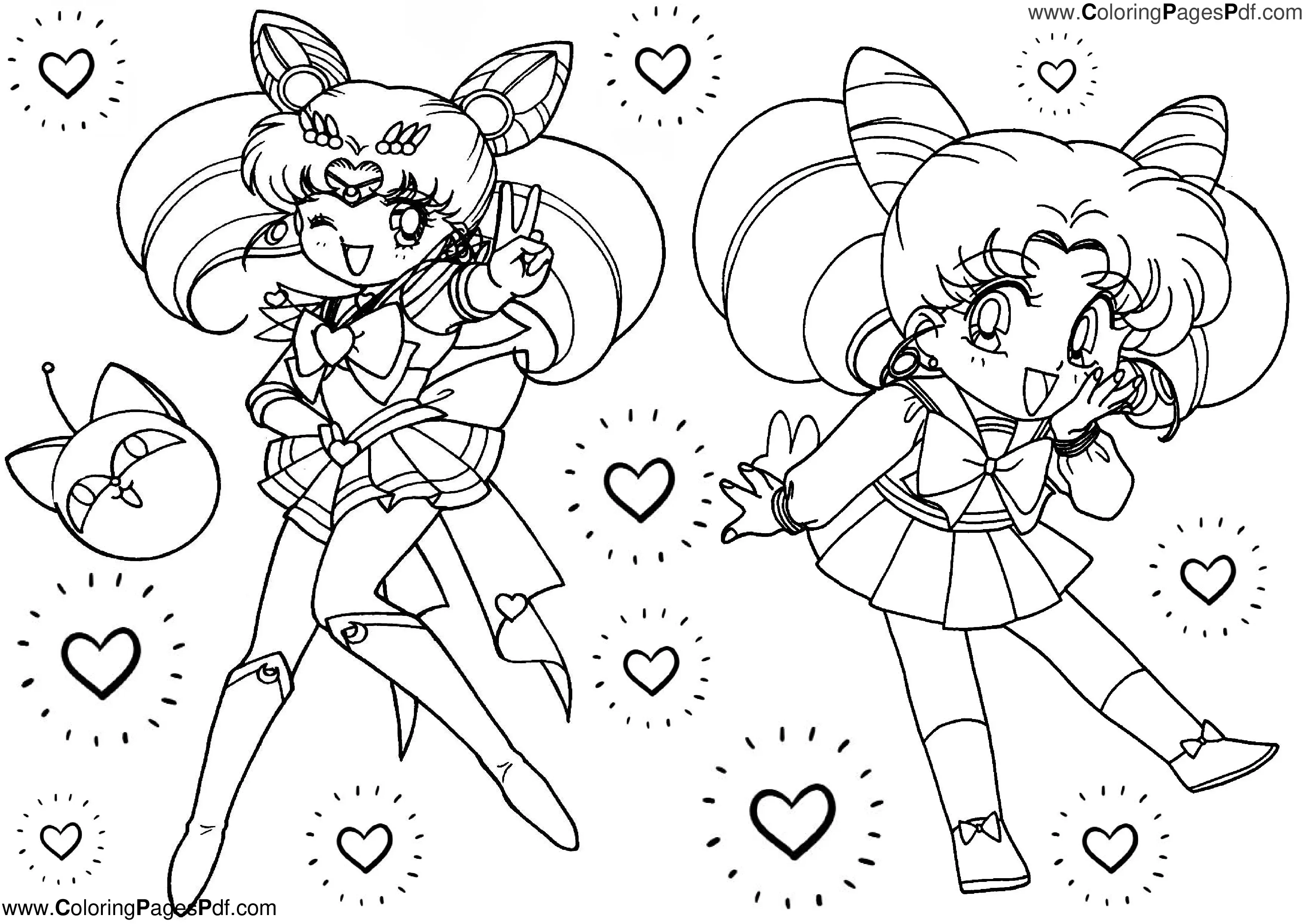 Cute sailor moon coloring pages
