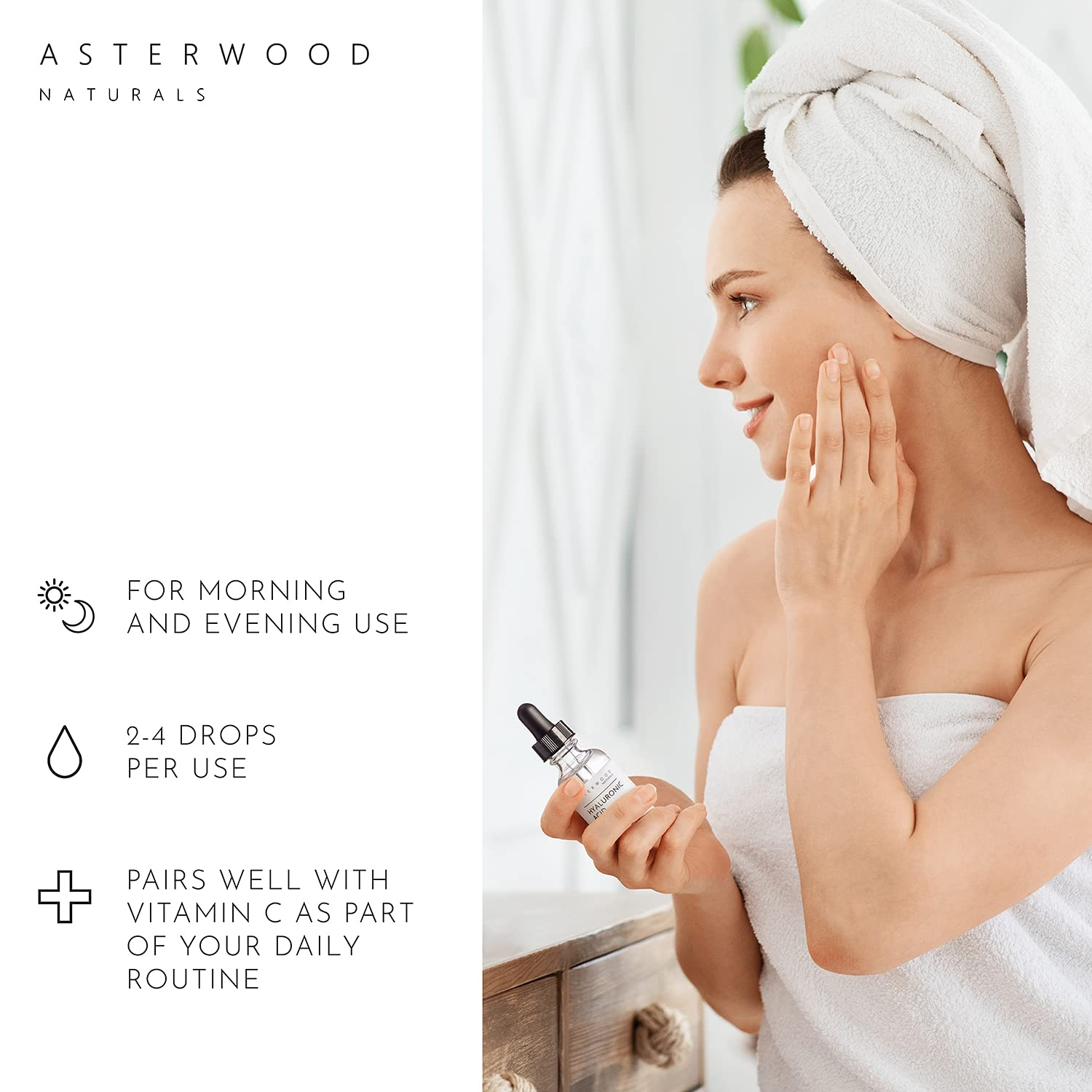 Asterwood Naturals Pure Hyaluronic Acid Serum for Face