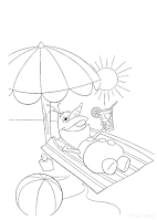 Beach olaf Coloring Pages
