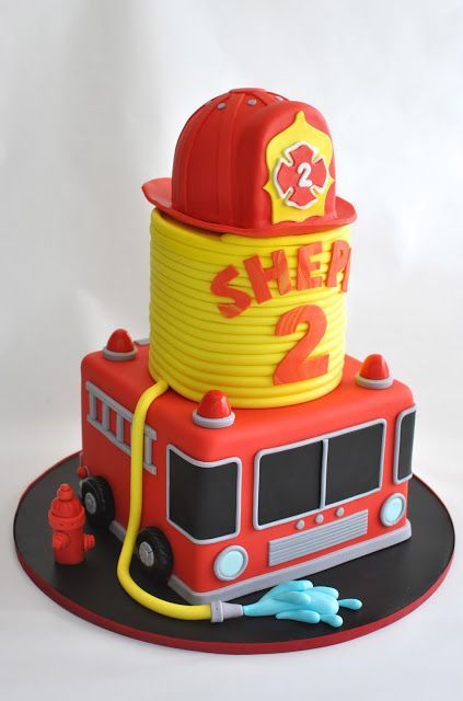 firetruck birthday cakes