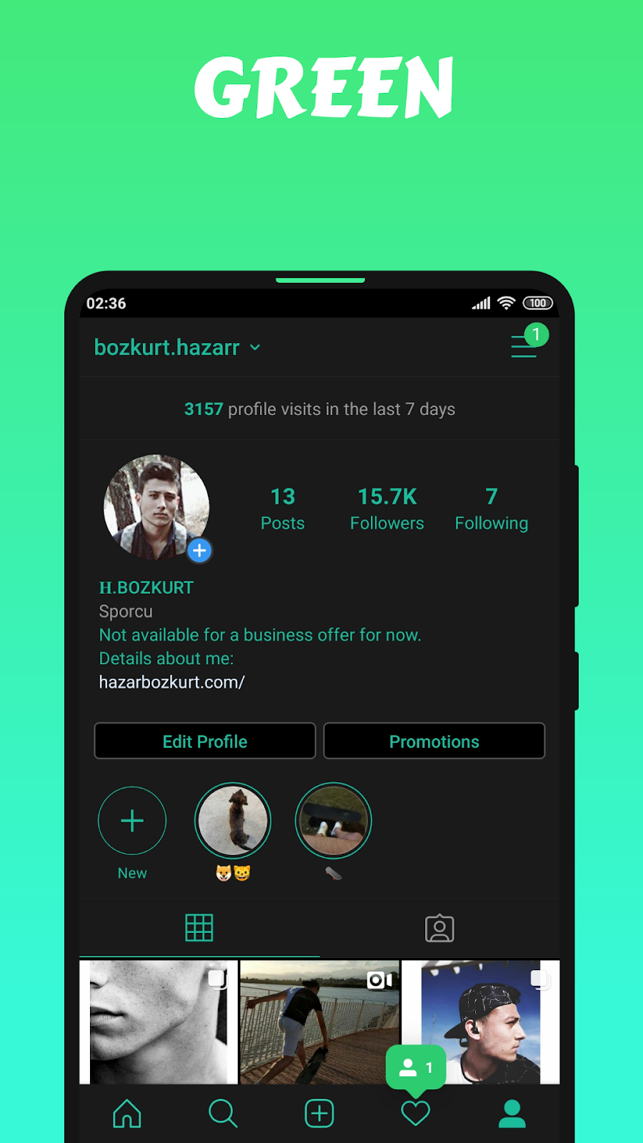 Instagram Aero Green