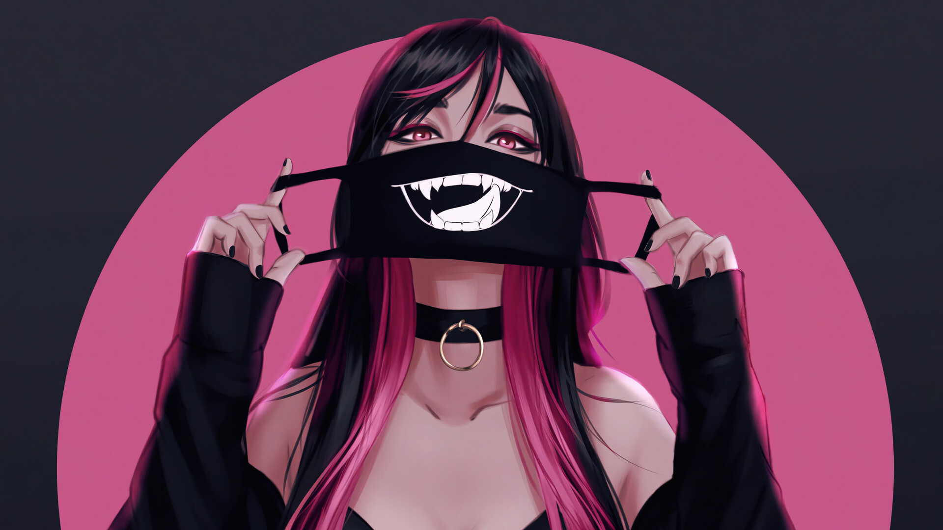 Anime Girl Mask Art 4K PC Desktop