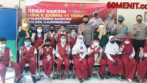Vaksinasi Presisi Polsek Ujungberung Polrestabes Bandung SDN 021 CIPOREAT dan SDN 036 Ujungberung Kecamatan Ujungberung