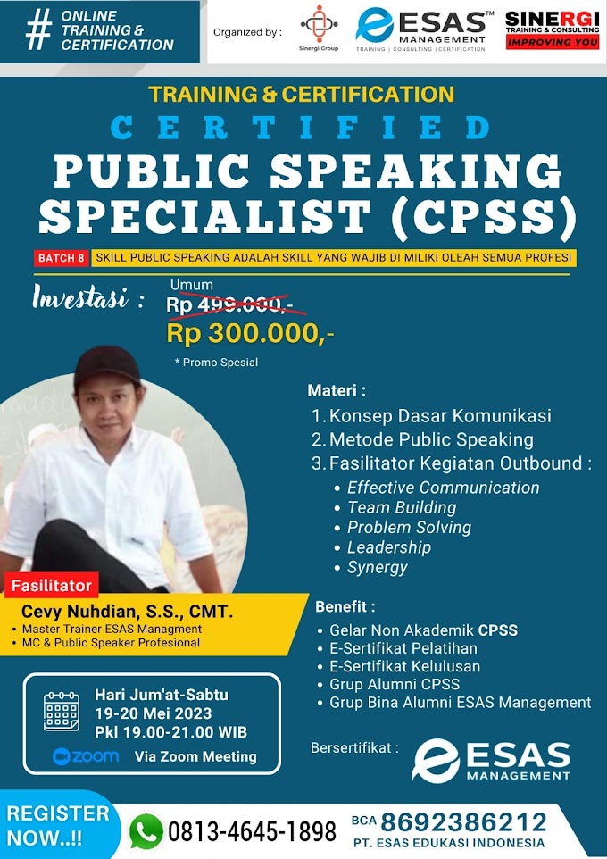 WA.0813-4645-1898 | Certified Public Speaking Specialist (CPSS) 19 Mei 2023