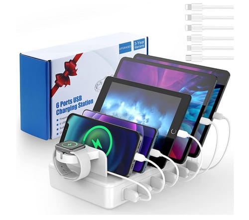 HSL 6 Port 50W Fast Multi Charging Station Organizer