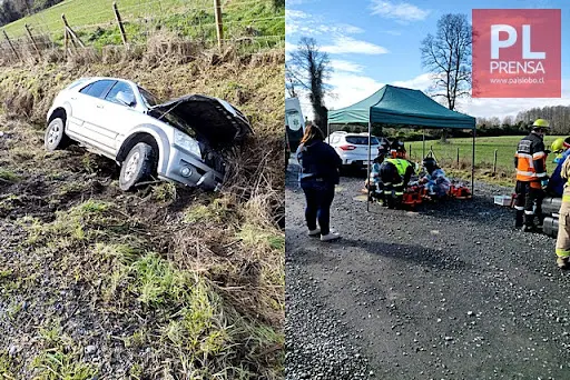 Accidente dejó a una familia con lesiones en la comuna de Río Bueno