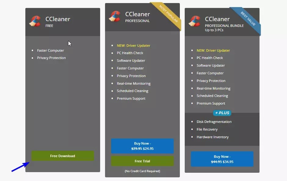 ccleaner download options