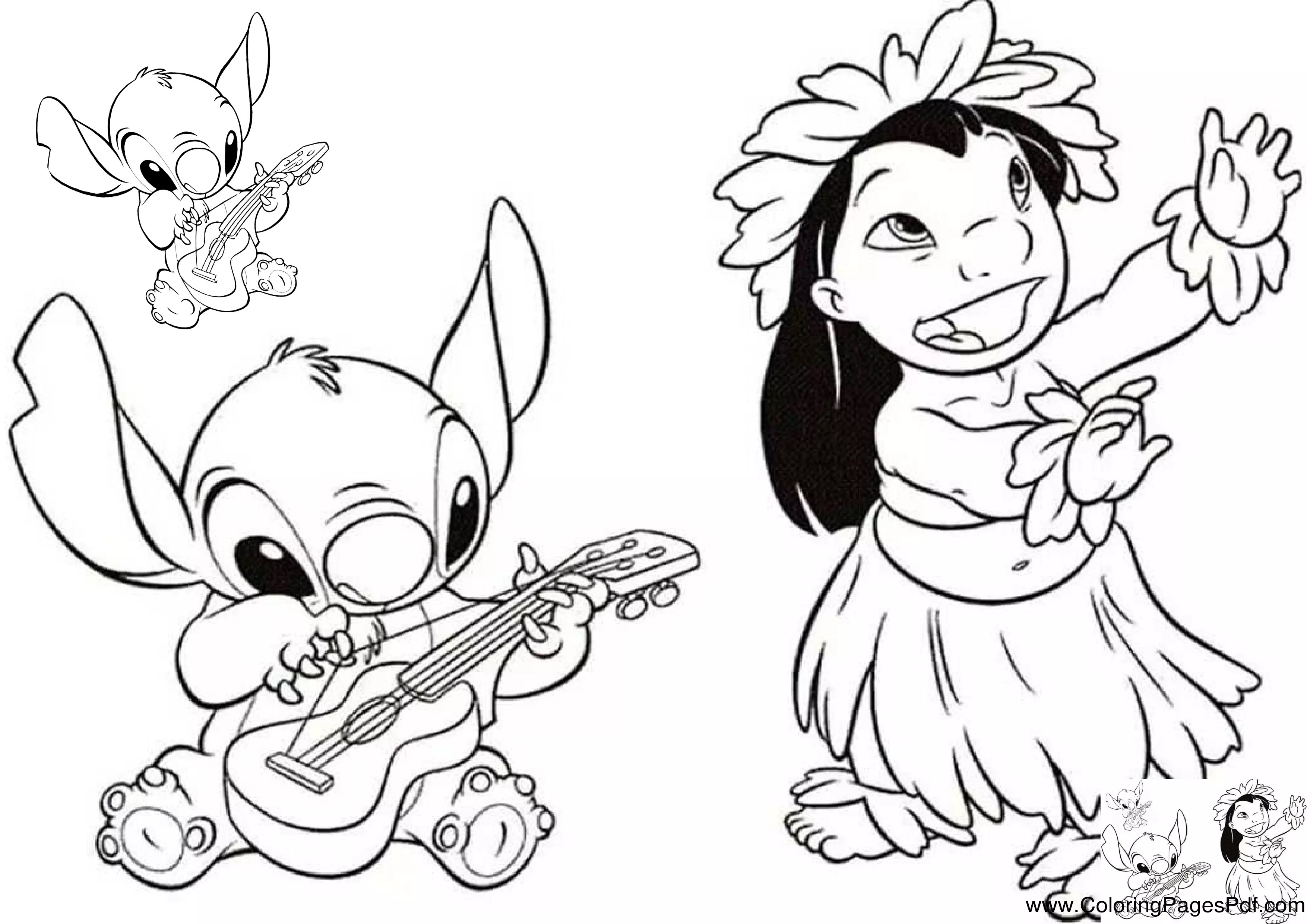 Baby stitch coloring pages