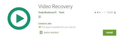 cara mengembalikan video yang terhapus dengan Video Recovery