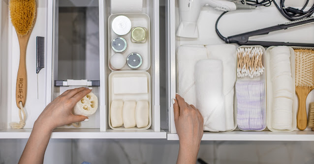 Bathroom drawer organizer.