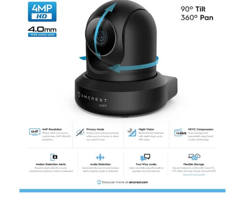 Amcrest 4MP ProHD Indoor WiFi Security IP Camera