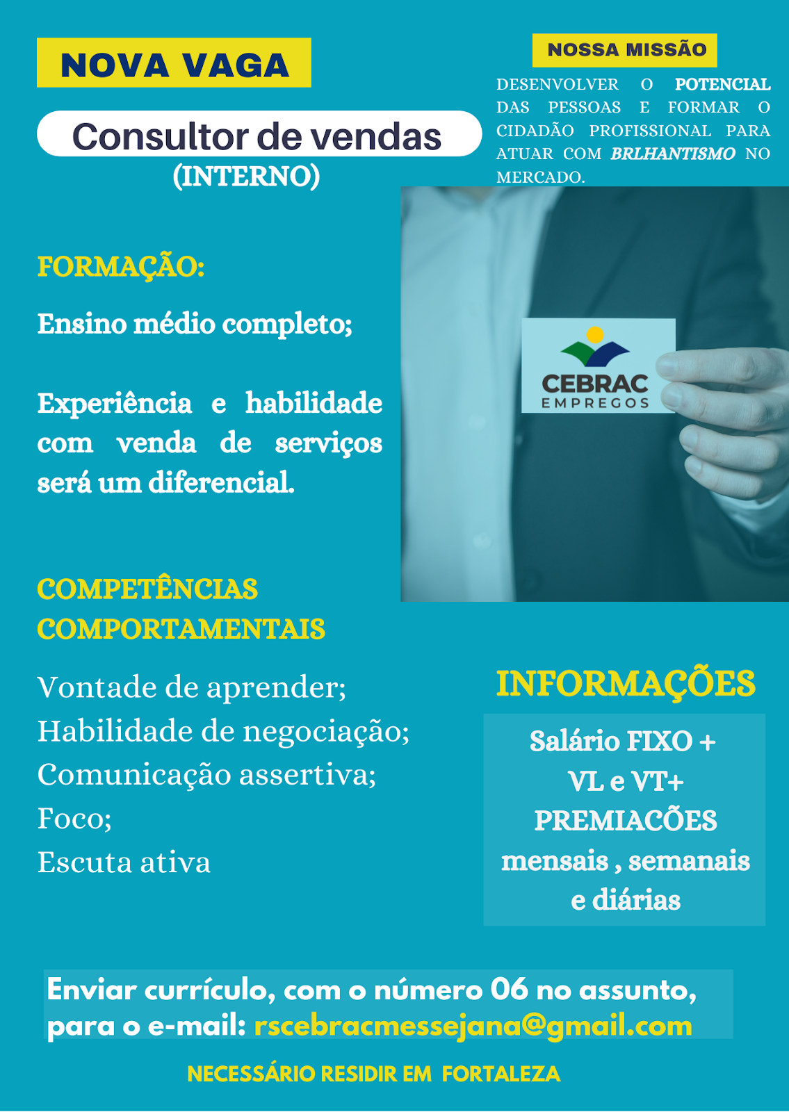 CONSULTOR(A) DE VENDAS INTERNO