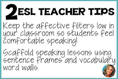 ESL teacher tips to help with teaching the English Language Learners in your classroom. Use these activities for back-to-school, during the first days of school, or during the school year.