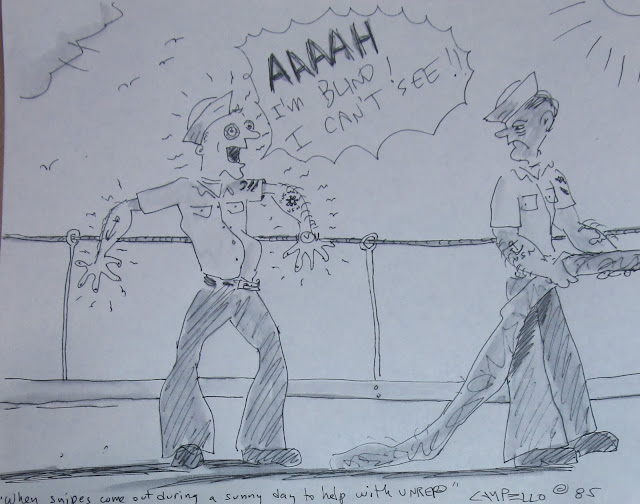 When Snipes come out in the sun - a 1980s Navy cartoon by Lenny Campello