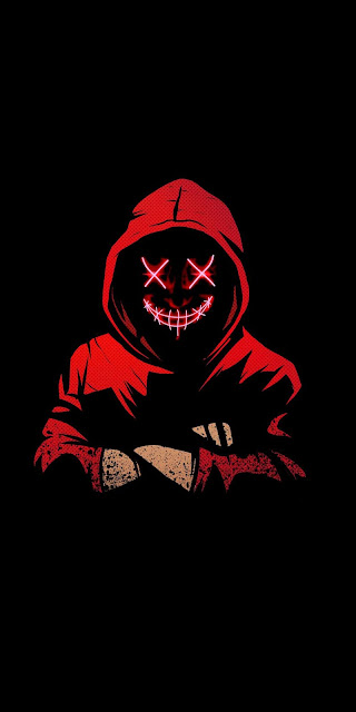 IPhone Wallpaper with Hoodie Mask Guy Minimalism