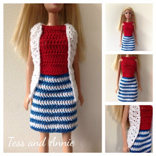 Barbie Independence day crochet outfit