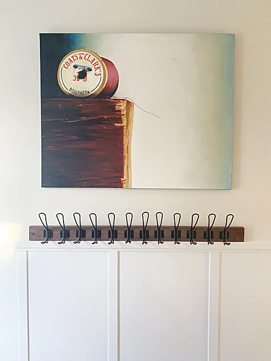 hook rack and painting