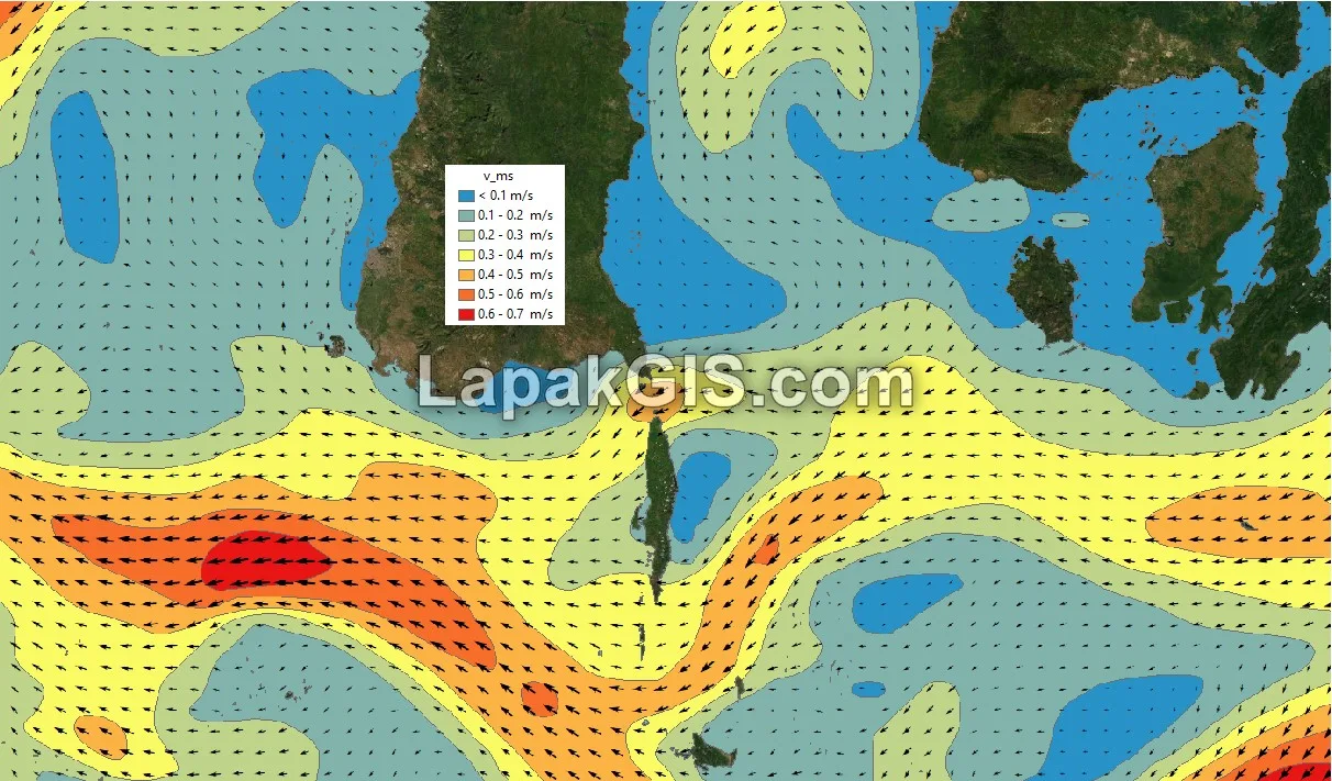 Shapefile Arah dan Kecepatan Arus Laut