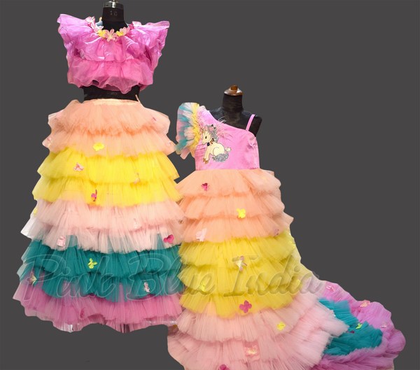 Mother Daughter Same Unicorn Theme Dress