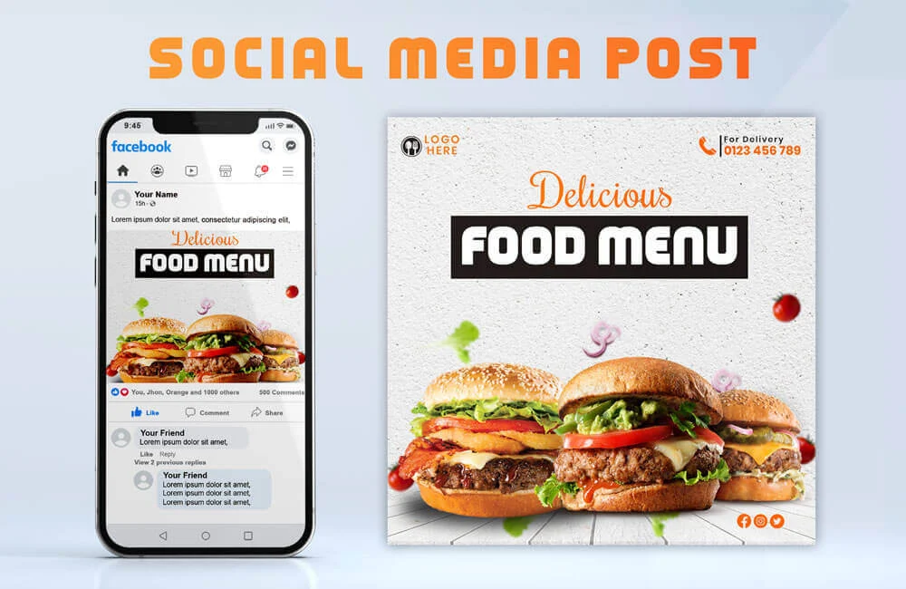 Social Media Post For Food Restaurant Showcase