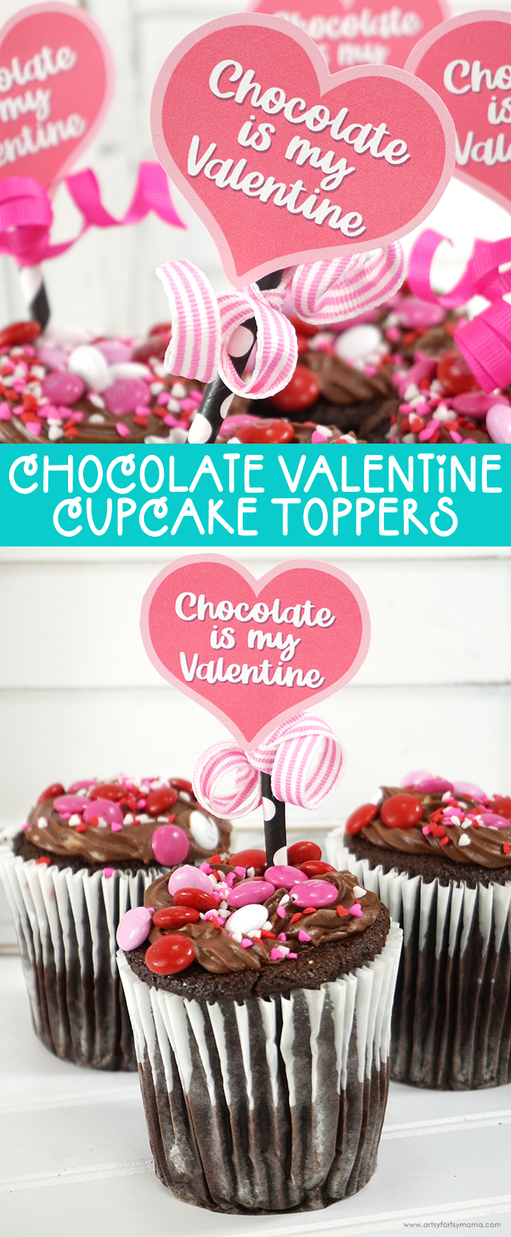 Chocolate Valentine Cupcake Toppers