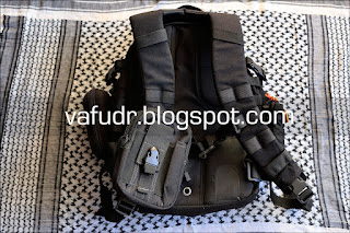 Universal Tactical Military Molle Hip Waist Belt Black Pouch attached to 5.11 tactical RUSH12 black Backpack