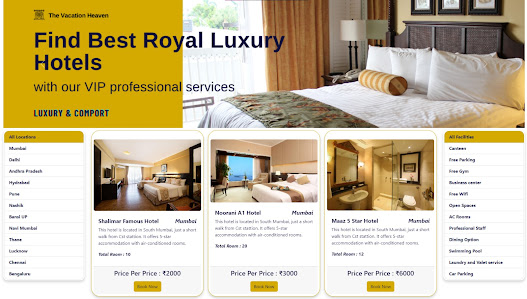hotel booking project home page image