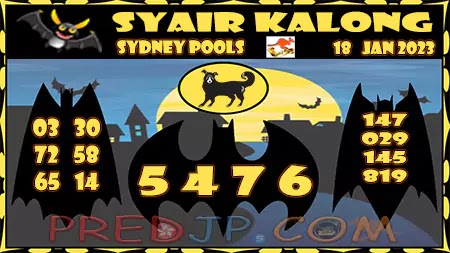 Prediksi Sydney Kalong Keramat Rabu 18-Jan-2023