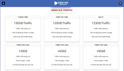 Dịch vụ cung cấp traffic thật của VSM rất được ưa chuộng