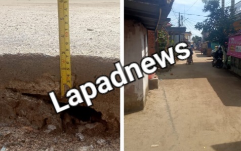 Waduuhh!!! Diduga Tak  Sesuai Spek, Pengerjaan Peningkatan Jalan Cor Rabat Beton Di Mataram Dikerjakan Asal Jadi