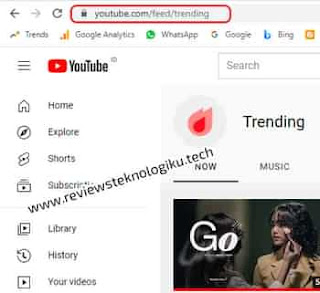 melihat top trending youtube di pc