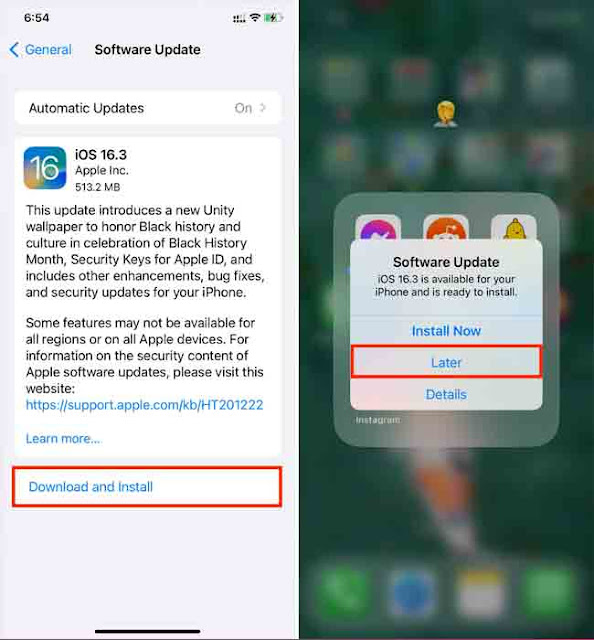 قم بتنزيل وتثبيت تحديث iOS في وقت لاحق من الليل