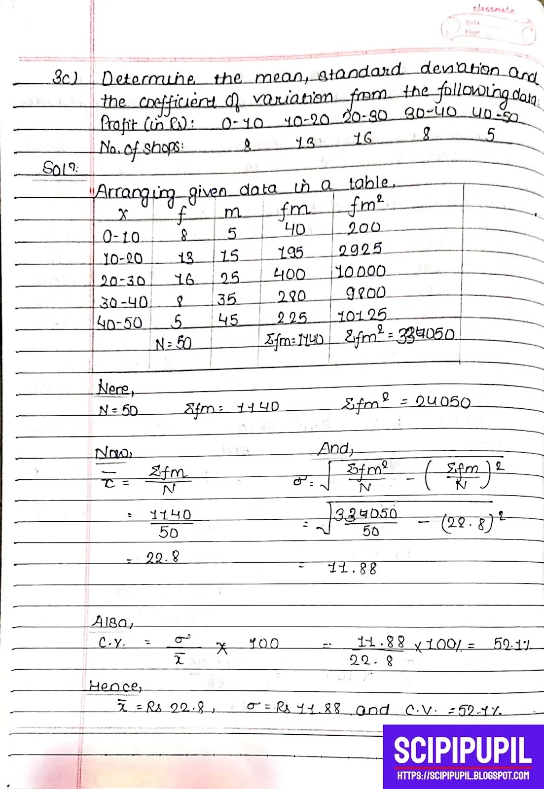 Grade 11 Measures of Dispersion Exercise 1 Solutions | Basic Mathematics Grade XI by Sukunda Pustak Bhawan