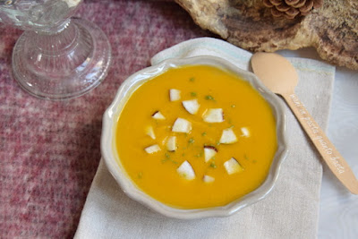 Butternut squash soup with coconut milk and lime