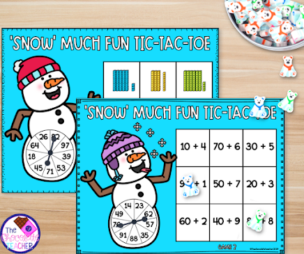 These place value and number sense tic-tac-toe games are "snow" much fun!
