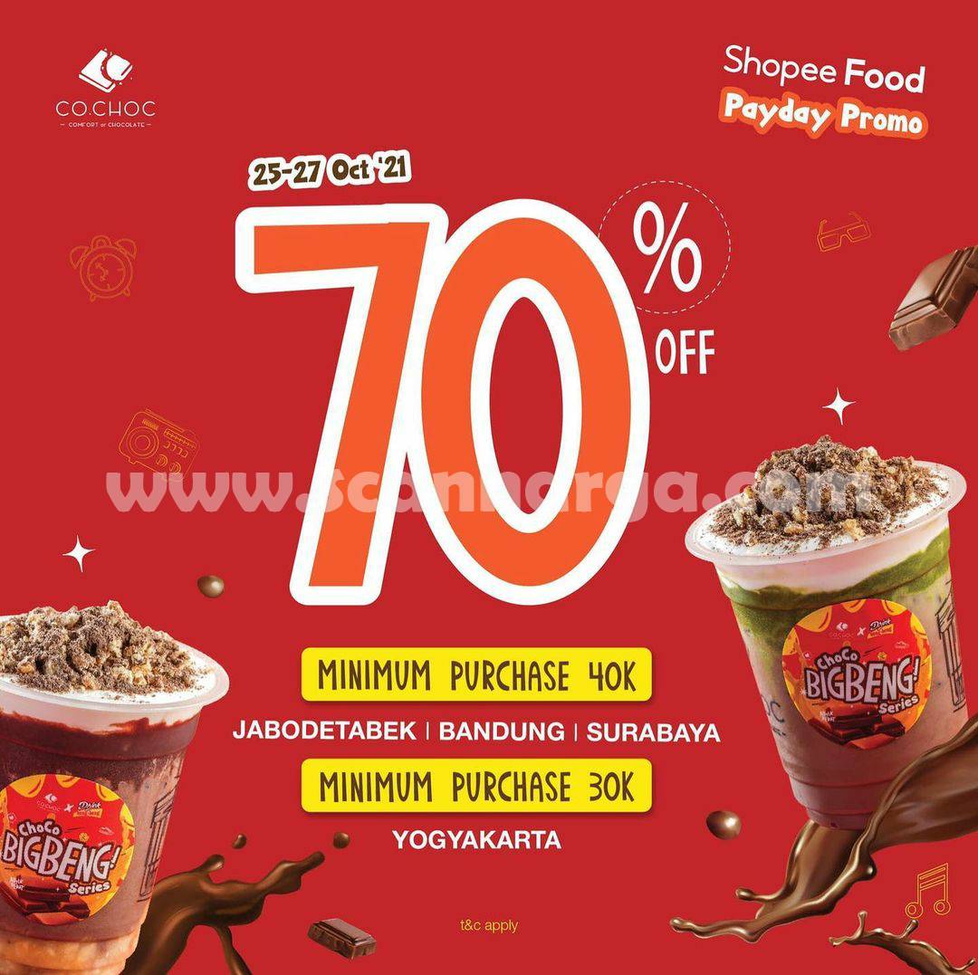 Promo CO.CHOC PAYDAY ShopeeFood Diskon hingga 60%