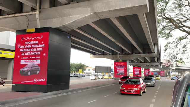 Caltex Ad Kota Bharu Digital Pillars LED Billboard Advertising Malaysia Kelantan Digital Outdoor Advertising