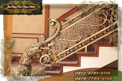 Model Railing Tangga Besi Tempa Full Ornamen Klasik di Dzaky Jaya