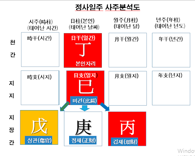 정사일주 사주분석도