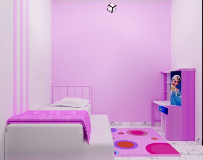 pink two colour combination for bedroom walls