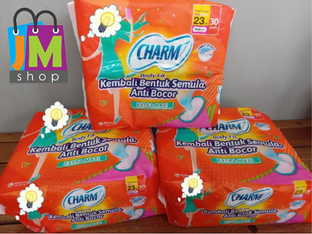 Charm body fit pembalut 23cm, isi 30 pads, 15K