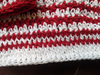 Zoom into the stitch detail for base of the Houndstooth Sweater