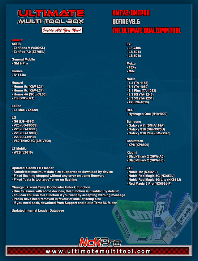 [01-02-23] UMTv2/UMTPro QcFire v8.6 New Models Added