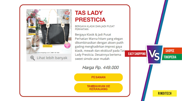 Perbandingan Harga Produk Easy Shopping vs Shopee dan Tokopedia