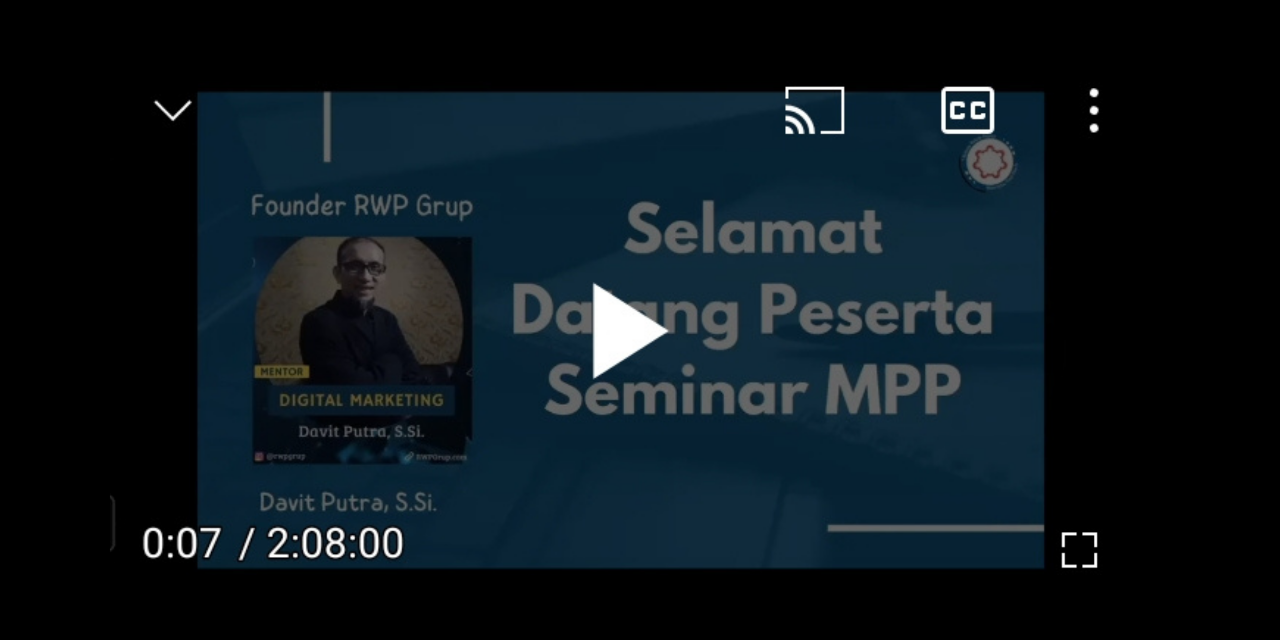 rekaman video seminar mmp