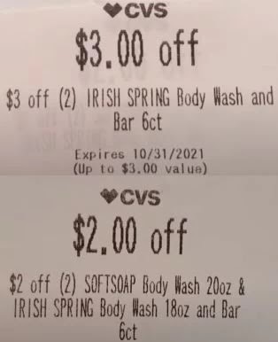 Irish spring off any  Body Wash CVS crt Coupon (Select CVS Couponers)