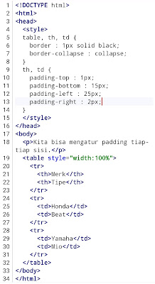 Contoh program 2 : Padding Tiap Sisi